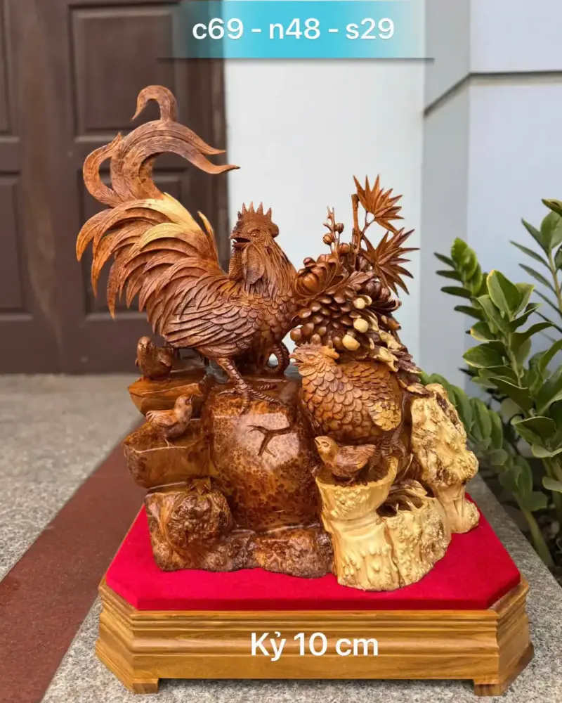 gia-inh-ga-G5469-1 Tượng Gia Đình Gà Nu Ngọc Am Liền Khối G5469