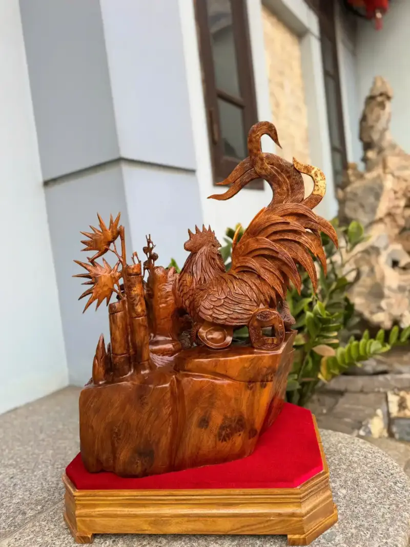 gia-inh-ga-G5469-5 Tượng Gia Đình Gà Nu Ngọc Am Liền Khối G5469