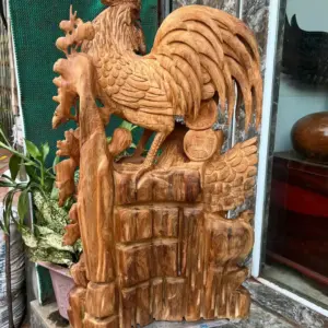 gia-inh-ga-G5677-5 Tượng Gia Đình Gà Gỗ Ngọc Am Thơm Nức Hàng Kỹ Nét Liền Khối G5677