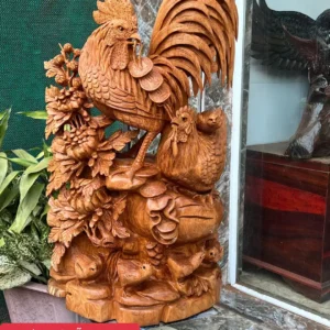 gia-inh-ga-G6227-1 Tượng Gia Đình Gà Giõ Ngọc Am Thơm Nức Hàng Kỹ Nét Liền Khối G6227