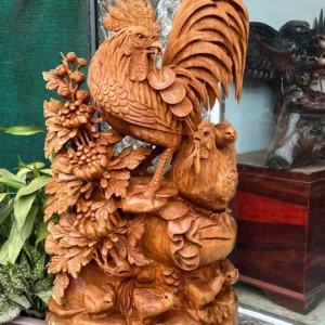 gia-inh-ga-G6227-2 Tượng Gia Đình Gà Giõ Ngọc Am Thơm Nức Hàng Kỹ Nét Liền Khối G6227