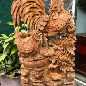 gia-inh-ga-G6267-2 Tượng Gia Đình Gà Giõ Ngọc Am Thơm Nức Hàng Kỹ Nét Liền Khối G6267