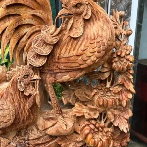 gia-inh-ga-G6267-4 Tượng Gia Đình Gà Giõ Ngọc Am Thơm Nức Hàng Kỹ Nét Liền Khối G6267