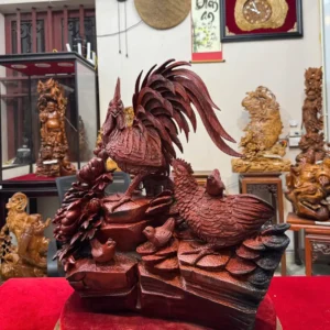 gia-inh-ga-toan-gia-phuc-hang-_0c662706 Tượng Gia Đình Gà Toàn Gia Phúc Hàng Kỹ Đẹp NNQG Chế Tác Gỗ Trắc Đỏ Đen Liền Khối G6400