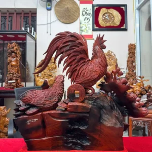 gia-inh-ga-toan-gia-phuc-hang-_5f6a749f Tượng Gia Đình Gà Toàn Gia Phúc Hàng Kỹ Đẹp NNQG Chế Tác Gỗ Trắc Đỏ Đen Liền Khối G6400