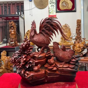 gia-inh-ga-toan-gia-phuc-hang-_d4732b93 Tượng Gia Đình Gà Toàn Gia Phúc Hàng Kỹ Đẹp NNQG Chế Tác Gỗ Trắc Đỏ Đen Liền Khối G6400