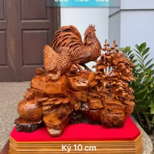 gia-inh-ga-toan-gia-phuc-to-ep-go-nu-ngoc-G5470-1 Tượng Gia Đình Gà Toàn Gia Phúc To Đẹp Gỗ Nu Ngọc Am Thơm Hàng Kỹ Đẹp Liền Khối G5470