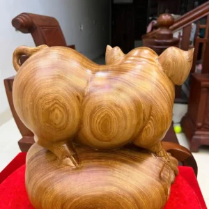 heo-go-ngoc-G6328-4 Tượng Heo Gỗ Ngọc Am Liền Khối Vân Nhiều Đẹp G6328