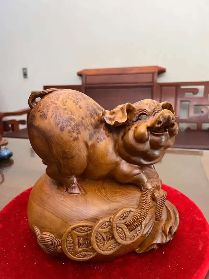 heo-nam-bao-G5148-1_Heo Nằm Bao Tiền Nu Ngọc Am Liền Khối Giá 2.900 Triệu Kích Thước Cao 23cm, Ngang 24cm, Sâu 21cm Tượng Heo Nằm Bao Tiền Nu Ngọc Am Liền Khối G5148