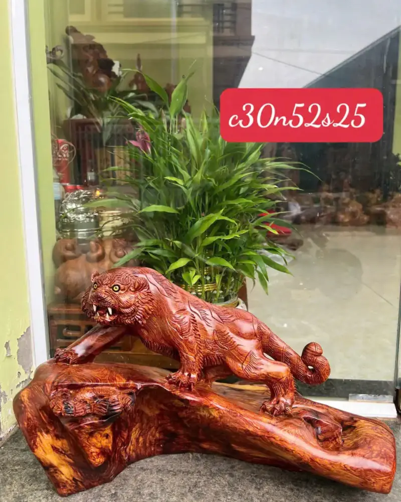 ho-go-cam-G5631-1 Tượng Hổ Gỗ Cẩm Liền Khối G5631