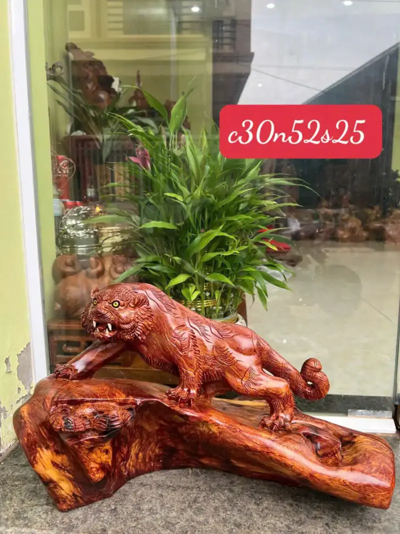 ho-go-cam-G5631-1 Tượng Hổ Gỗ Cẩm Liền Khối G5631