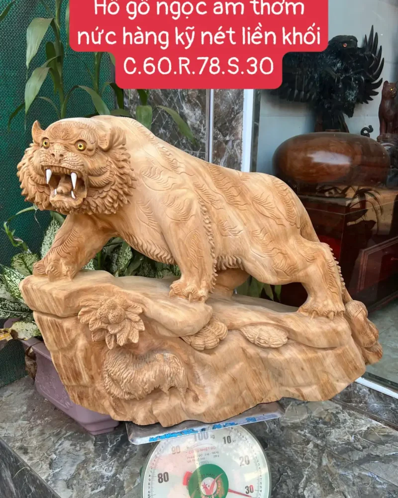 ho-go-ngoc-G5852-1 Tượng Hổ Gỗ Ngọc Am Thơm Nức Hàng Kỹ Nét Liền Khối G5852