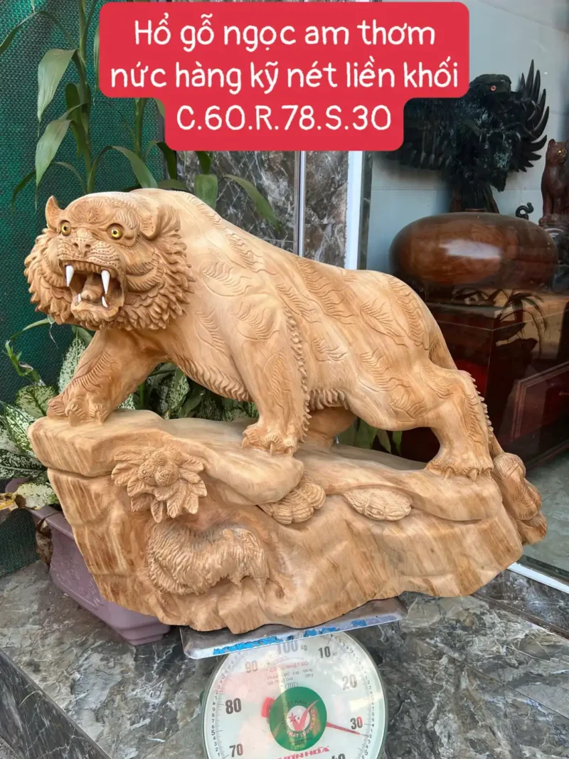 ho-go-ngoc-G5852-1 Tượng Hổ Gỗ Ngọc Am Thơm Nức Hàng Kỹ Nét Liền Khối G5852