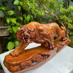 ho-go-ngoc-am-G5951-5 Tượng Hổ Gỗ Ngọc Am Thơm Liền Khối G5951