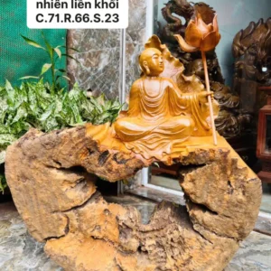 ia-tang-bo-G5973-1 Tượng Địa Tạng Bồ Tát Gỗ Lũa Xá Xị Thơm Liền Khối G5973