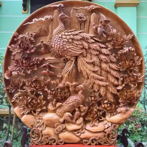ia-tranh-chim-cong-uyen-uong-h_9e2f83e4 Tượng Đĩa Tranh Chim Công Uyên Ương Hàng Đục Tay Kỹ Sắc Nét Gỗ Gõ Đỏ Hàng Liền Nguyên Tấm G5363