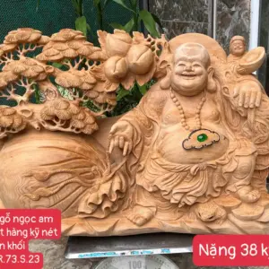 keo-bao-go-G5686-1 Tượng Di Lặc Kéo Bao Gỗ Ngọc Am Thơm Hàng Kỹ Nét Liền Khối G5686