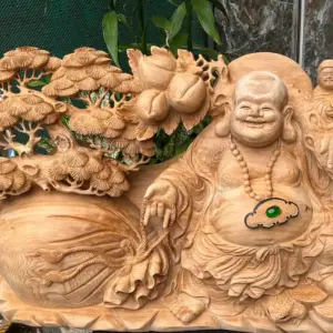 keo-bao-go-G5686-2 Tượng Di Lặc Kéo Bao Gỗ Ngọc Am Thơm Hàng Kỹ Nét Liền Khối G5686