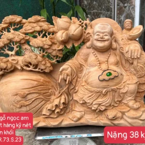 keo-bao-go-G6317-1 Tượng Di Lặc Kéo Bao Gỗ Ngọc Am Thơm Hàng Kỹ Nét Liền Khối G6317
