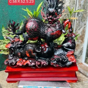 ky-lan-go-G5687-1 Tượng Kỳ Lân Gỗ Trắc Ta Đỏ Đen Vip G5687