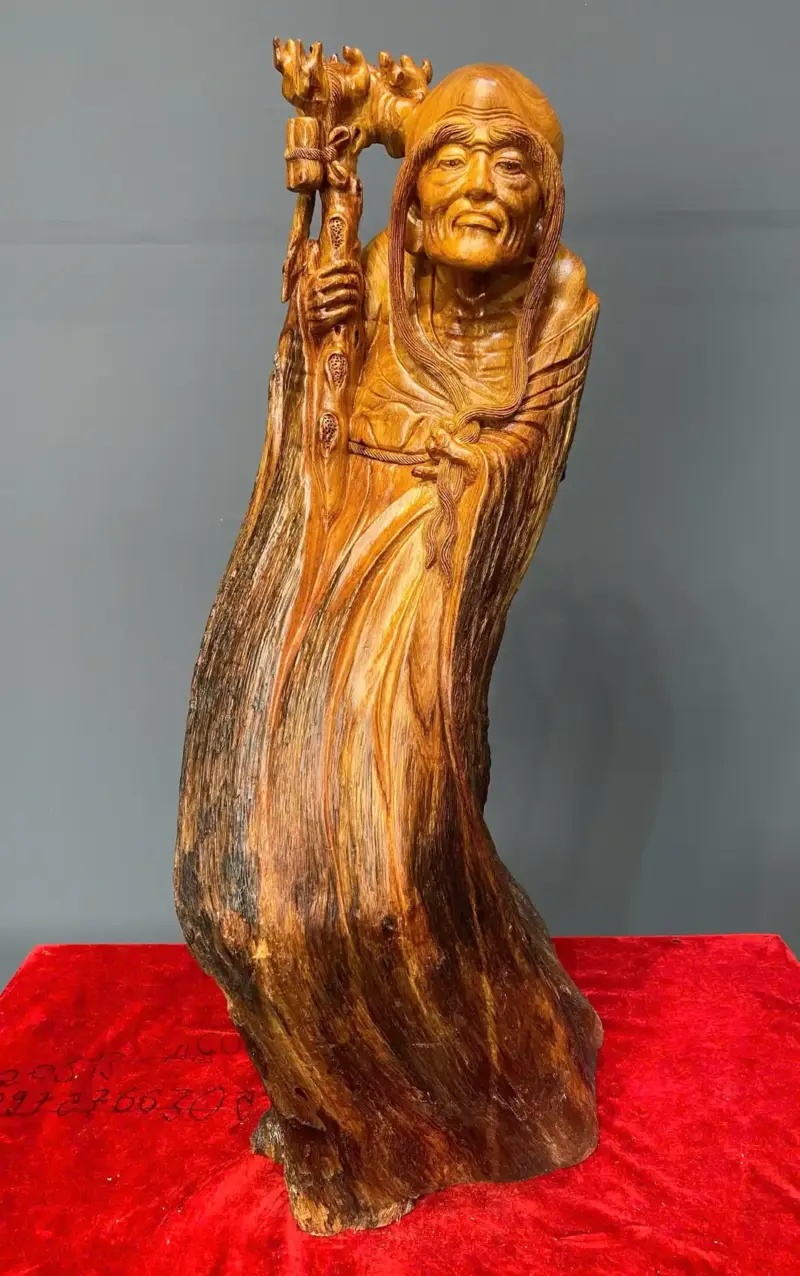la-han-truong-mi-go-huong-ta-G5423-1 Tượng La Hán Trường Mi Gỗ Hương Ta Liền Khối G5423