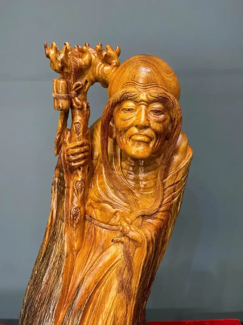 la-han-truong-mi-go-huong-ta-G5423-2 Tượng La Hán Trường Mi Gỗ Hương Ta Liền Khối G5423