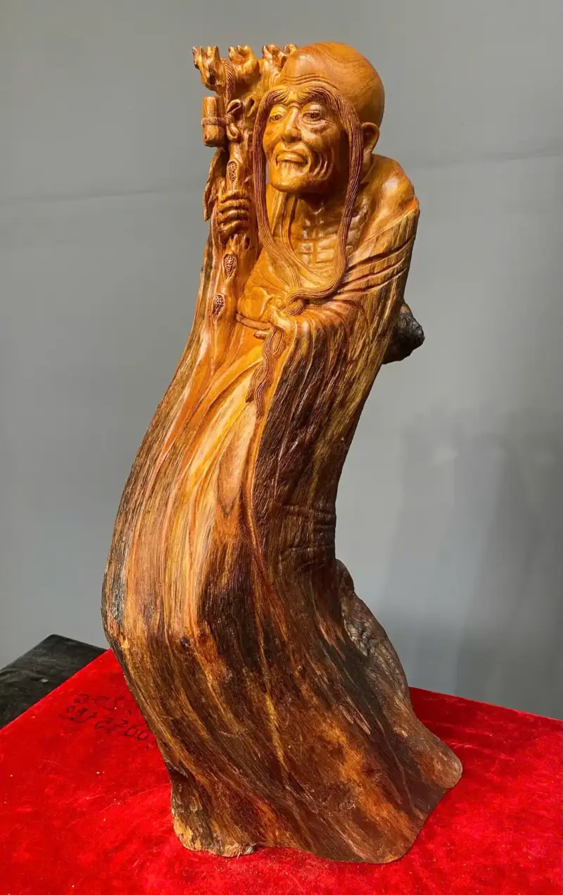 la-han-truong-mi-go-huong-ta-G5423-3 Tượng La Hán Trường Mi Gỗ Hương Ta Liền Khối G5423