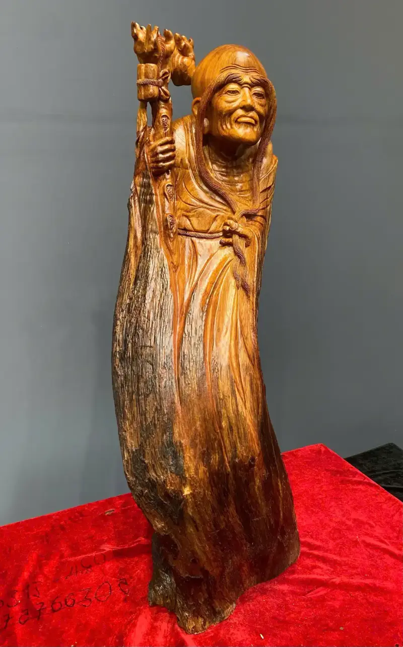 la-han-truong-mi-go-huong-ta-G5423-4 Tượng La Hán Trường Mi Gỗ Hương Ta Liền Khối G5423