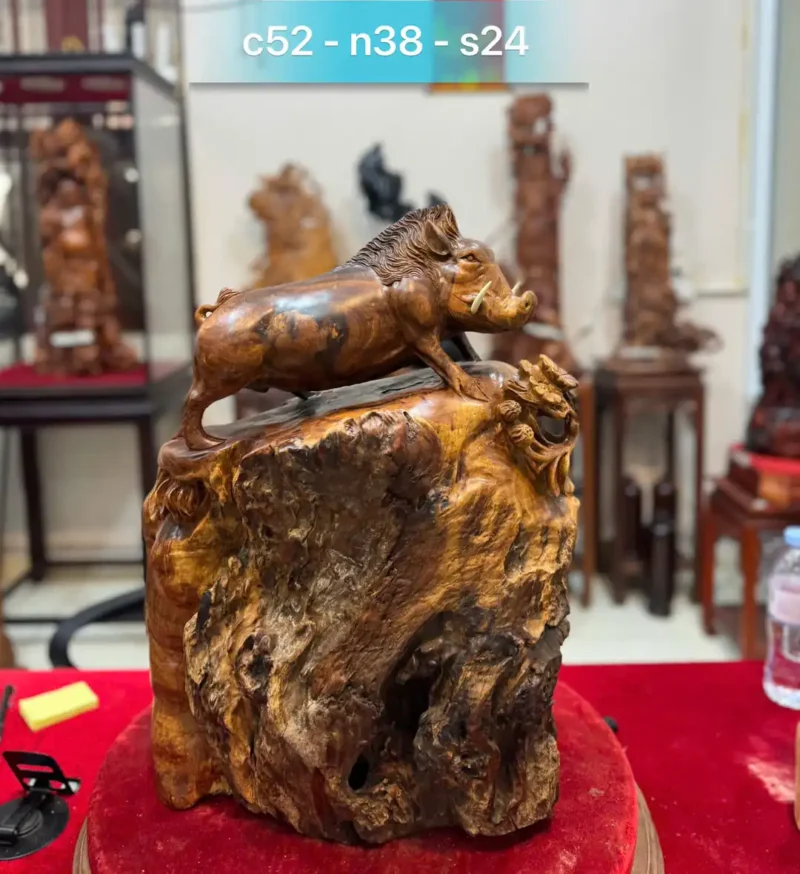 lon-rung-chun-G5953-1 Tượng Lợn Rừng Chun Lũa Hương Ta Liền Khối G5953