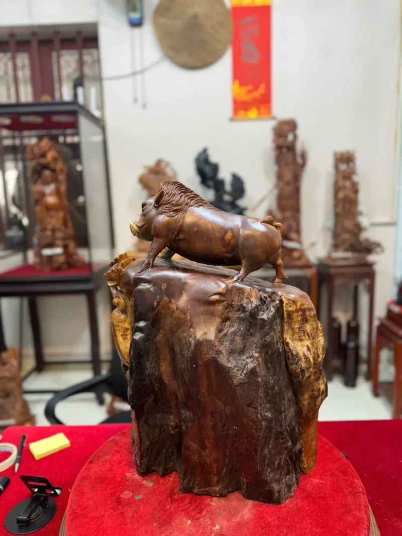 lon-rung-chun-G5953-2 Tượng Lợn Rừng Chun Lũa Hương Ta Liền Khối G5953