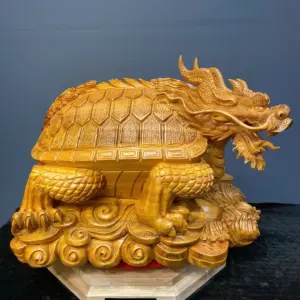 long-quy-go-ngoc-am-G5471-2 Tượng Long Quy Gỗ Ngọc Am Liền Khối G5471