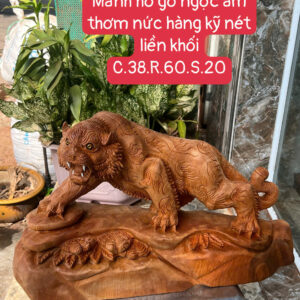 manh-ho-go-G6188-1 Tượng Mãnh Hổ Gỗ Ngọc Am Thơm Nức Hàng Kỹ Nét Liền Khối G6188