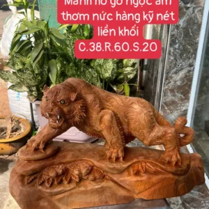 manh-ho-go-G6289-1 Tượng Mãnh Hổ Gỗ Ngọc Am Thơm Nức Hàng Kỹ Nét Liền Khối G6289