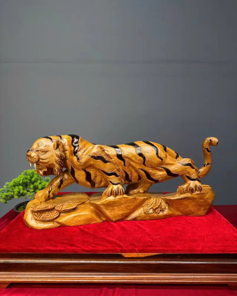 manh-ho-go-ngoc-am-G5425-1 Tượng Mãnh Hổ Gỗ Ngọc Am Liền Khối G5425