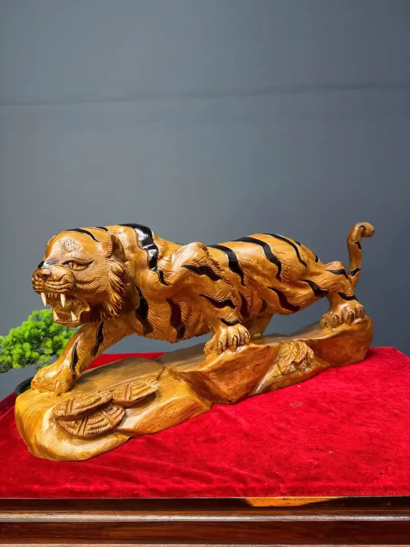 manh-ho-go-ngoc-am-G5425-2 Tượng Mãnh Hổ Gỗ Ngọc Am Liền Khối G5425