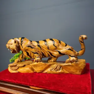 manh-ho-go-ngoc-am-G5425-3 Tượng Mãnh Hổ Gỗ Ngọc Am Liền Khối G5425