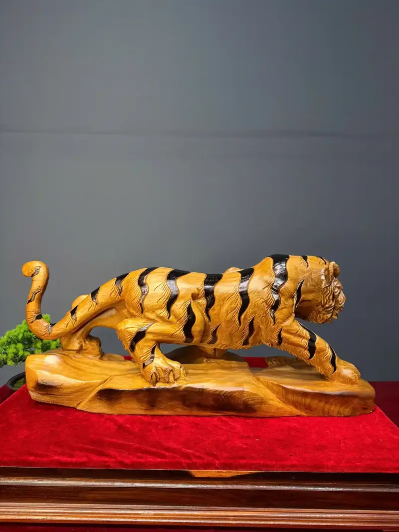 manh-ho-go-ngoc-am-G5425-4 Tượng Mãnh Hổ Gỗ Ngọc Am Liền Khối G5425
