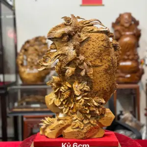 ngu-ieu-chau-nguyet-go-nu-ngoc-G5336-1 Tượng Ngũ Điểu Chầu Nguyệt Gỗ Nu Ngọc Am Hàng Kỹ Đẹp Liền Khối G5336