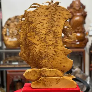 ngu-ieu-chau-nguyet-go-nu-ngoc-G5336-5 Tượng Ngũ Điểu Chầu Nguyệt Gỗ Nu Ngọc Am Hàng Kỹ Đẹp Liền Khối G5336