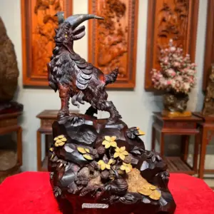 nhat-duong-go-G5593-2 Tượng Nhất Dương Gỗ Trắc Liền Khối G5593