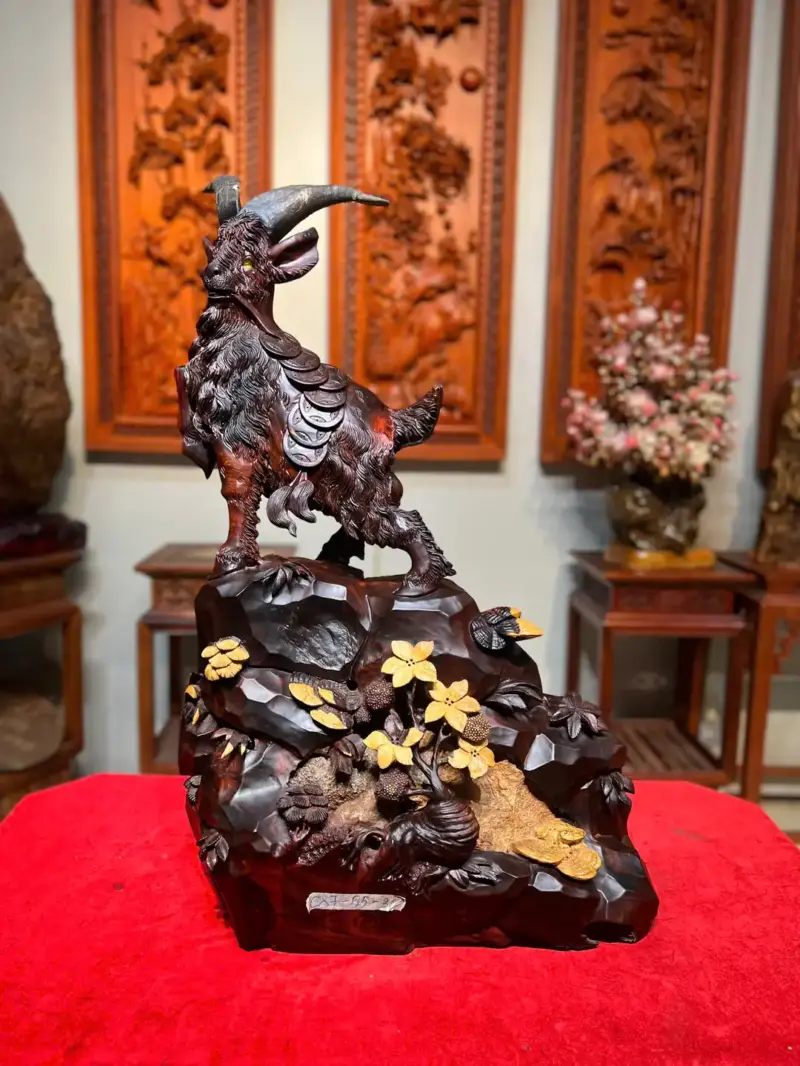 nhat-duong-go-G5593-2 Tượng Nhất Dương Gỗ Trắc Liền Khối G5593