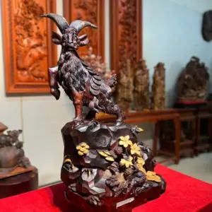 nhat-duong-go-G5593-3 Tượng Nhất Dương Gỗ Trắc Liền Khối G5593