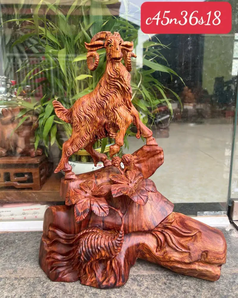 nhat-duong-go-G5914-1 Tượng Nhất Dương Gỗ Sưa Vân Tím Đẹp G5914