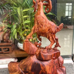 nhat-duong-go-G5914-2 Tượng Nhất Dương Gỗ Sưa Vân Tím Đẹp G5914