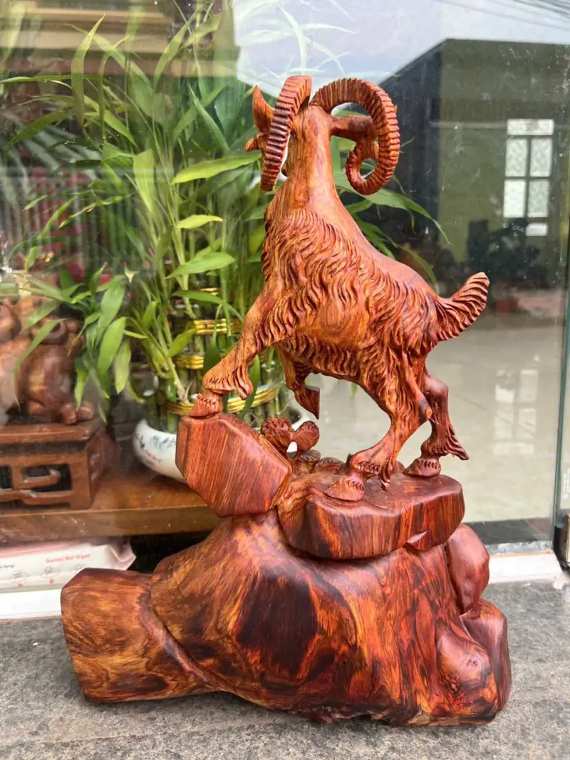 nhat-duong-go-G5914-2 Tượng Nhất Dương Gỗ Sưa Vân Tím Đẹp G5914