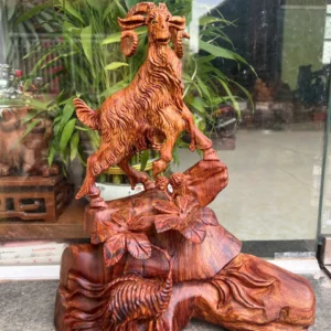 nhat-duong-go-G5914-3 Tượng Nhất Dương Gỗ Sưa Vân Tím Đẹp G5914