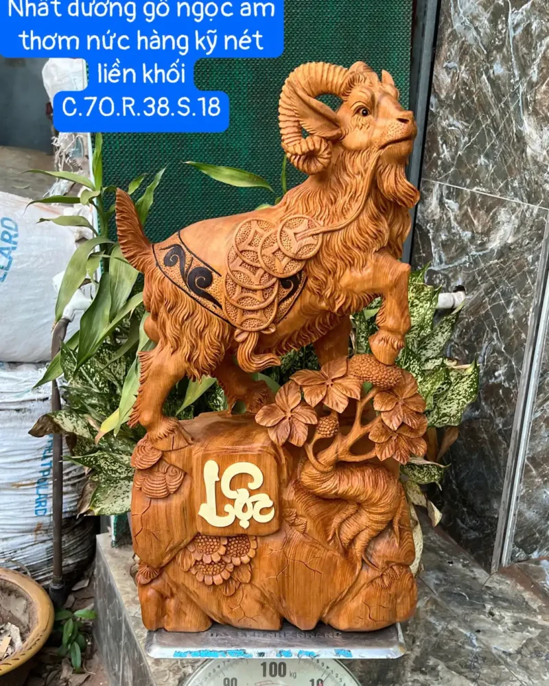 nhat-duong-go-G6252-1 Tượng Nhất Dương Gỗ Ngọc Am Thơm Nức Hàng Kỹ Nét Liền Khối G6252