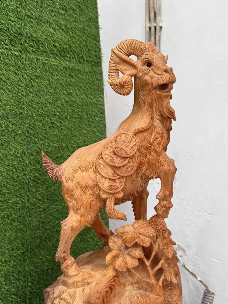 nhat-duong-go-ngoc-am-G5694-4 Tượng Nhất Dương Gỗ Ngọc Am Liền Khối G5694