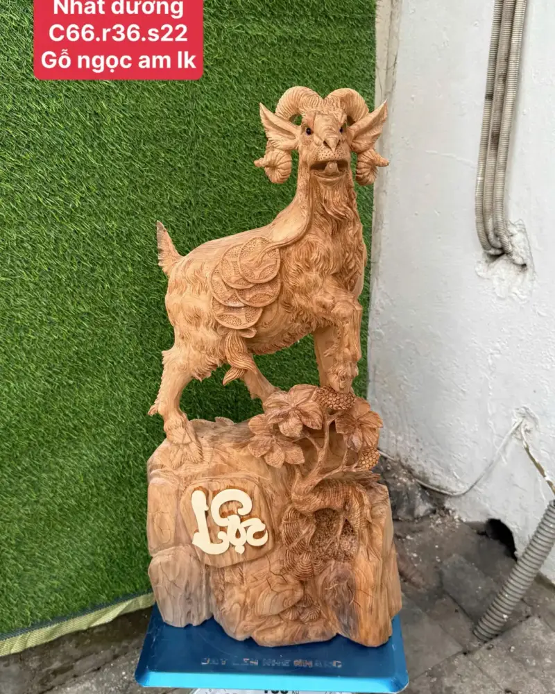 nhat-duong-go-ngoc-am-G5695-1 Tượng Nhất Dương Gỗ Ngọc Am Liền Khối G5695
