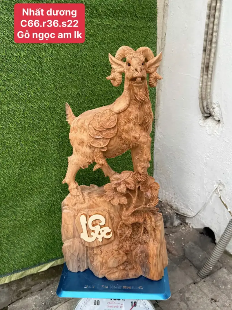 nhat-duong-go-ngoc-am-G5695-1 Tượng Nhất Dương Gỗ Ngọc Am Liền Khối G5695